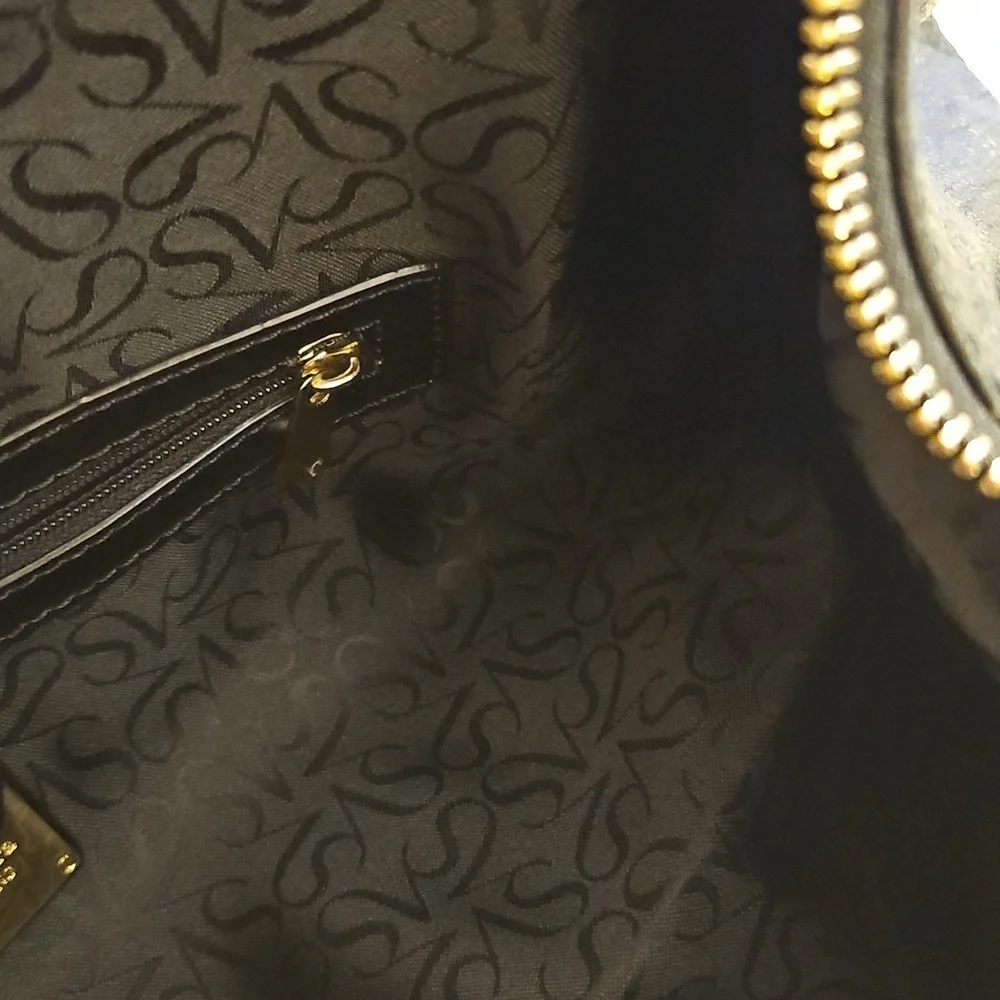 SIMPLY VERA Black Leather Hobo Shoulder Bag